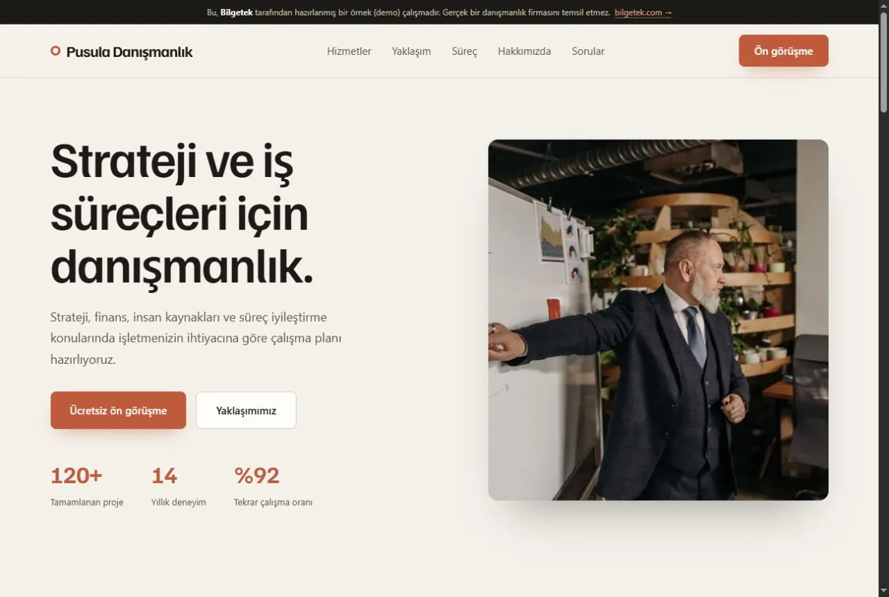 Danışmanlık web sitesi örnek web sitesi
