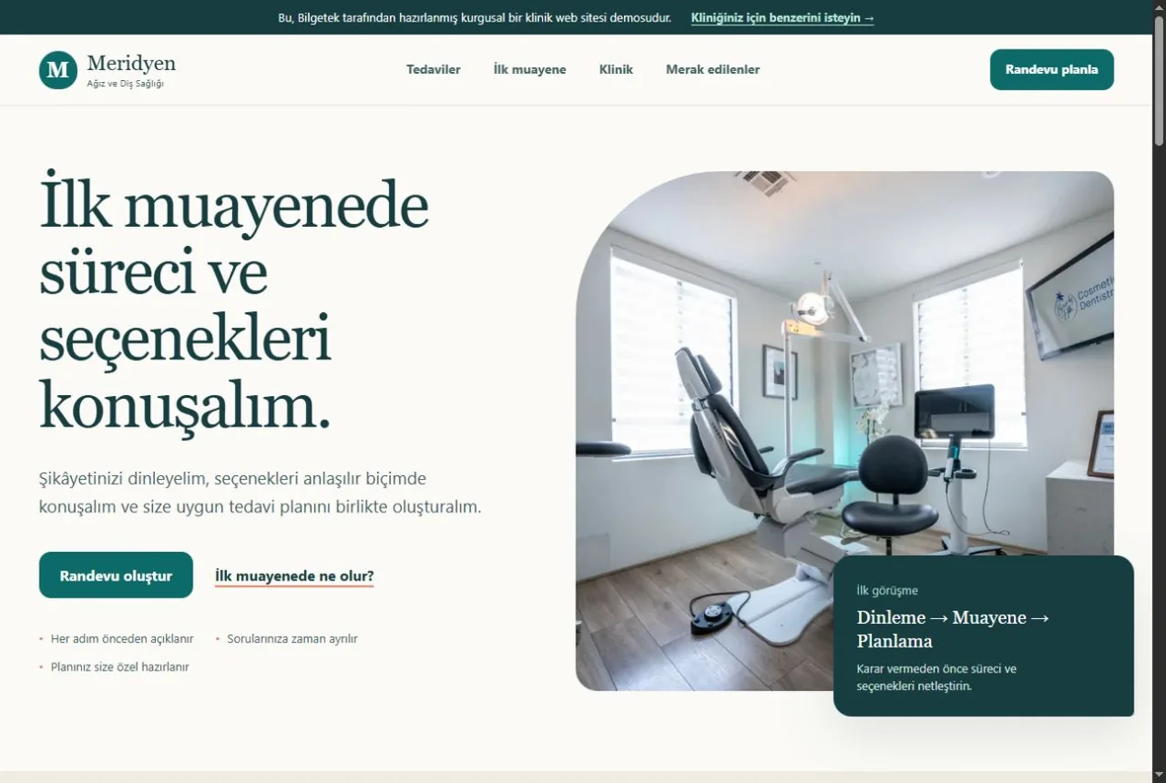 Klinik web sitesi örnek web sitesi