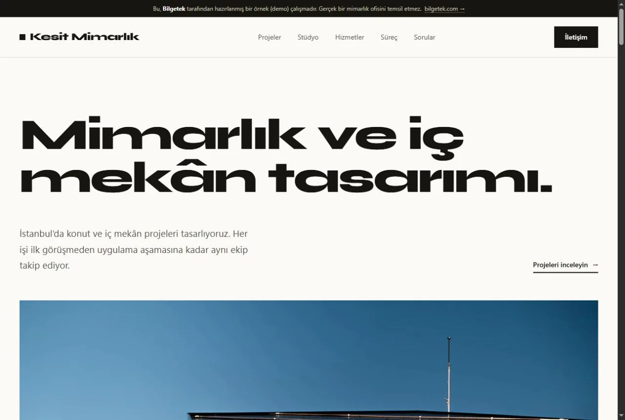 Mimar web sitesi örnek web sitesi