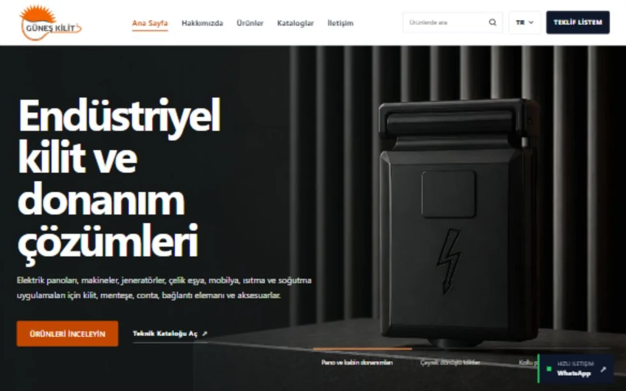 Güneş Kilit ana sayfasından ekran görüntüsü
